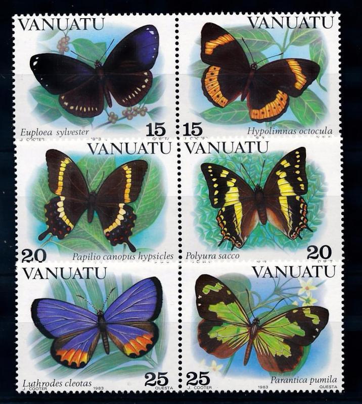 [65663] Vanuatu 1983 Butterflies  MLH