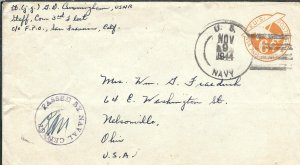 Com #rd Flt Staff to Nelsonville, OH 1944, Censored (n7202)