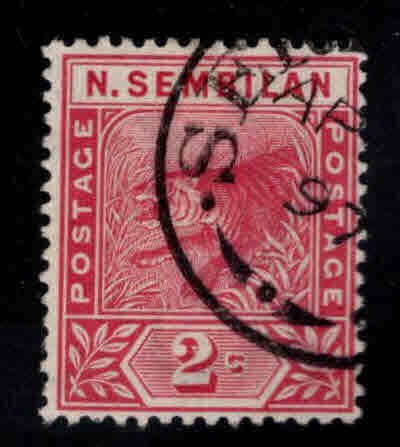 MALAYA Negri Sembilan Scott 3 Used 1893 Tiger stamp nice cancel