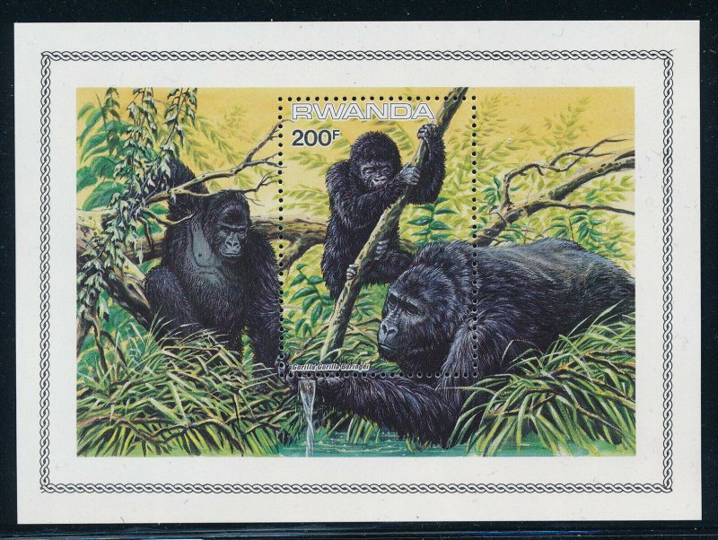 Rwanda - MNH Sheet Animals Monkeys (1999)