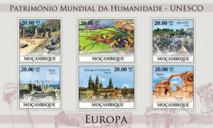 MOZAMBIQUE 2010 SHEET MNH UNESCO EUROPE WORLD HERITAGE SITE