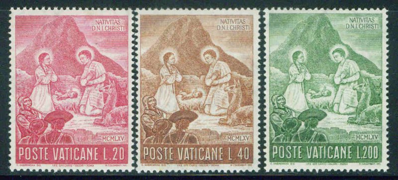 VATICAN Scott 420-422 MNH** 1965 Nativity set