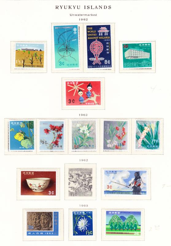 Ryukyu Islands Collection on Scott Specialty Pages NH/Mint/Used (**)(*)(o) VF