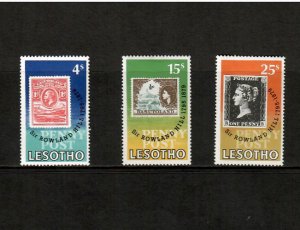 Lesotho 1979 - Rowland Hill - Penny Black - Set of 3 Stamps - Scott #274-6 - MNH