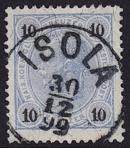 Austria - 1890 - Scott #55 - used - ISOLA pmk Slovenia