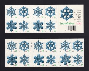 Scott #4108b 2006 39c Snowflakes Booklet of 20, Mint NH