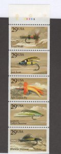 Scott 2545 - 2549 - Fishing Flies. Strip Of 5.  MNH. OG.   #02 2545s5