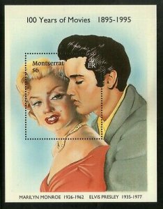 Montserrat 1995 Cinema Marilyn Monroe & Elvis Presley Sc 861 M/s MNH # 7785