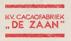 Meter cover Netherlands 1955 Cocoa factory De Zaan - Koog-Zaandijk