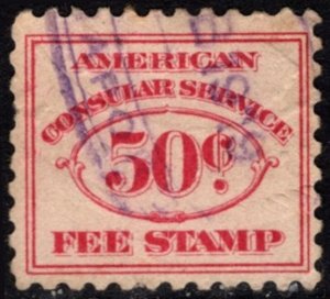 1906 US Scott #- RK9 50 Cents American Consular Service Fee Stamp Perf 10