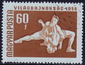 Hungary - 1958 - Scott #1206 - used - Sport Wrestling