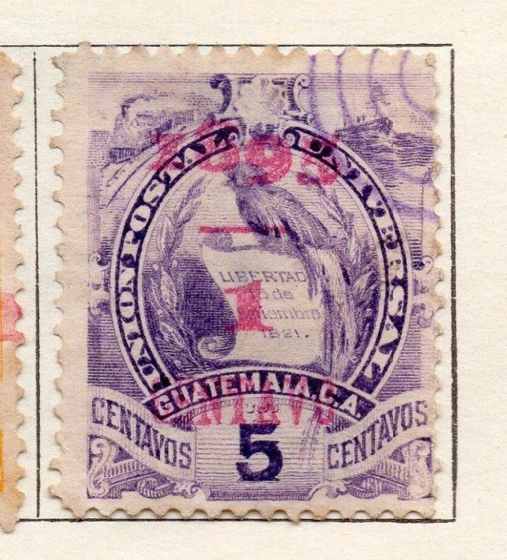 Guatemala 1886-95 Early Issue Fine Used 1c. Surcharged 118484