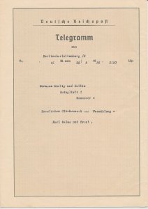 Telegram Germany 1936 - Schmuckblatt Telegramme Olympic Games Berlin 1936 - Bra