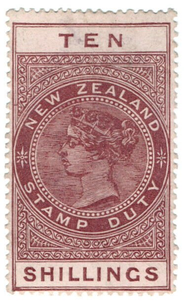 (I.B) New Zealand Revenue : Stamp Duty 10/- (SG F139)