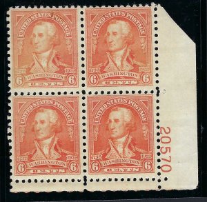 *711 PLATEBLOCK, FINE-VERY FINE, NEVER HINGED, SCOTT $70