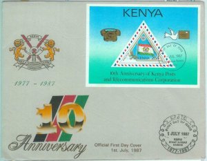 86280 - KENYA - Postal History - FDC Cover 1987 with LEAFLET  flags BIRDS doves
