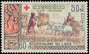 Laos #B9-B11, Complete Set(3), 1967, Red Cross, Never Hinged