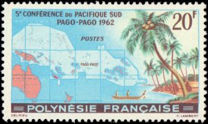 French Polynesia #198, Complete Set, 1962, Maps, Hinged