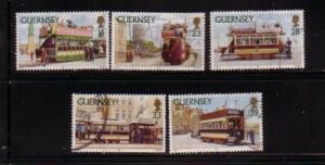 Guernsey Sc 503-7 1992 Historic Trams stamps used