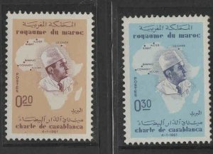 Morocco Scott 58-59  MNH** 1962 Mohammed V and Map stamp set