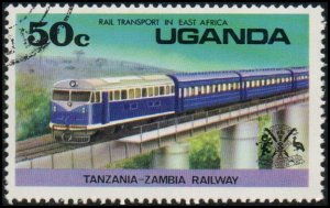 Uganda 155 - Cto - 50c Tanzania-Zambia Railway Train (1976)