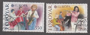 Faroe Islands # 125-126, Europa - Musicians, Used, 1/2 Cat.