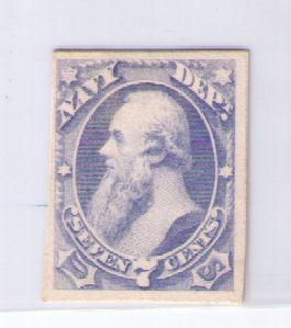 7 Cent Navy Dept. Proof on Card