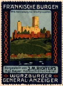 Vintage Germany Poster Stamp The General-Anzeiger Provides Information Würzburg