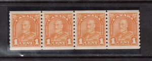 Canada #178 XF/NH Coil Strip Of Four