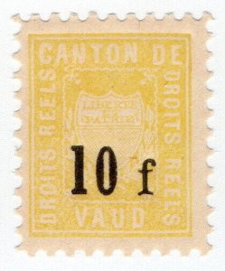 (I.B) Switzerland Revenue : Local Duty Stamp 10Fr (Vaud)