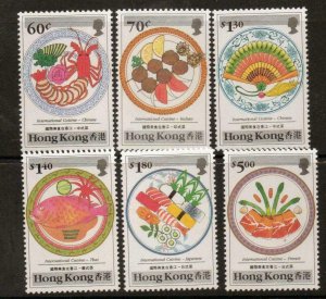 HONG KONG SG636/41 1990 INTERNATIONAL CUISINE MNH