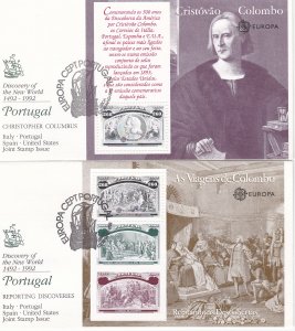 Portugal # 1918-1923, Voyages of Columbus Souvenir Sheets,First Day Covers