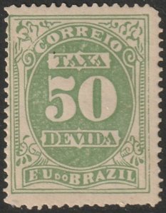 Brazil 1901 Sc J20c postage due MH* perf 13