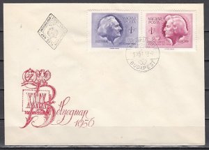 Hungary, Scott cat. 1168-1169. Composer F. Chopin & F. Liszt. First day cover.