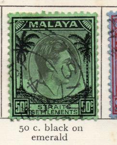 Malaya Straights Settlements 1937-41 Early Issue Fine Used 50c. 205381