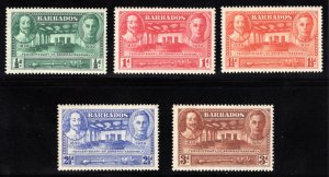 BARBADOS  SC# 202-206  FVF/MOG