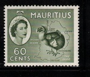 MAURITIUS - Scott # 261 MH - QEII & Dodo Bird