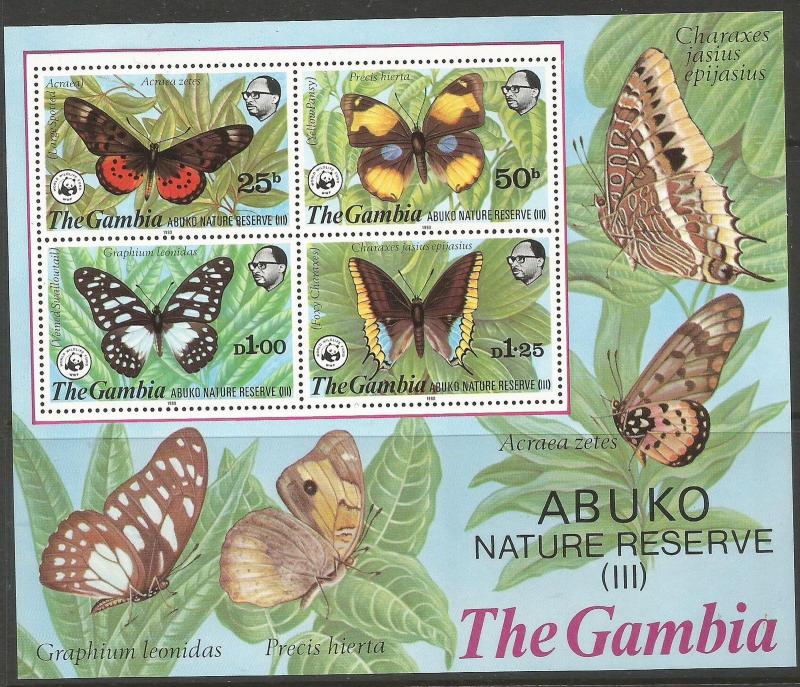 Gambia 1980 Butterfly WWF SC 407a MNH (6cwq)