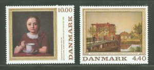 Denmark #881-882  Single (Complete Set) (Art) (Paintings)