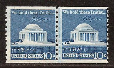 U.S.  #  1520  Line  Coil  Pair  Mint  N H