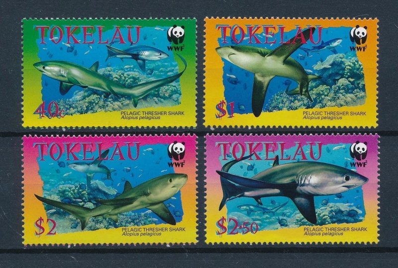 [53891] Tokelau 2002 Marine life sharks WWF  MNH