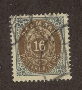 DENMARK SC# 30 F-VF U 1875