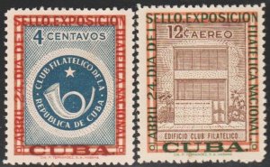 1957 Cuba Stamps  Philatelic Club Emblem and Building Complete Set MNH