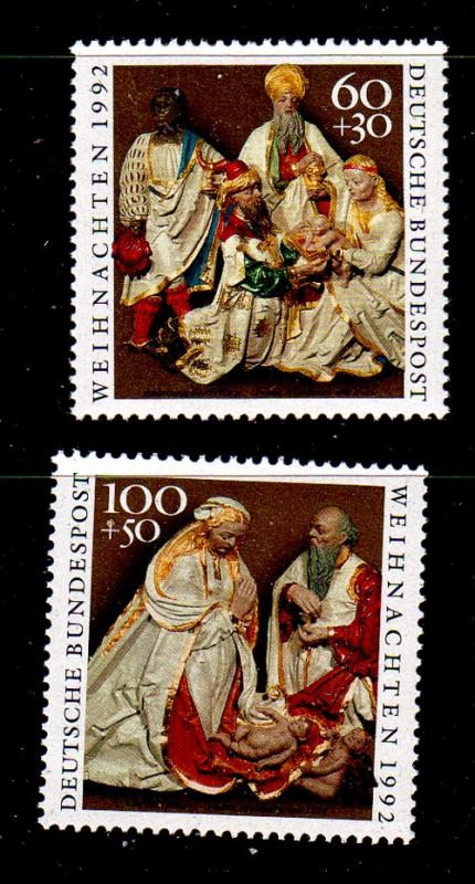 Germany Sc B739-40 1992 Christmas stamp set mint NH