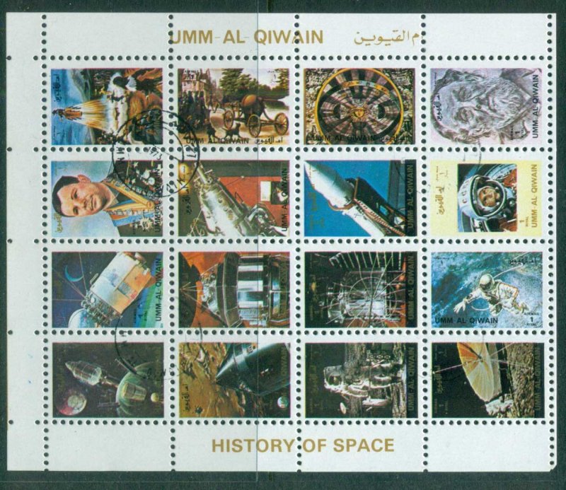 Umm al Qiwain 1973 History of Space (small size) Sheetlet CTO