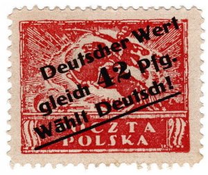 (I.B) Poland Cinderella : Choose Germany Overprint 42pf