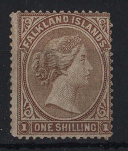 Falklands 1878 1s bistre-brown fine mint sg4 cat £90