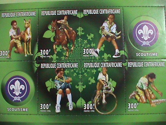 ​CENTRAL AFRICA-1996-SC#1147-  WORLD BOY SCOUTS MNH SHEET  VERY FINE