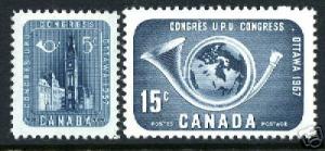 CANADA # 371 - 372 MNH VF Set of 2 UPU Posthorn