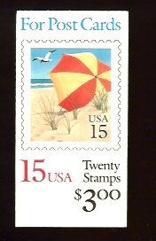 US #BK170 $3 Beach Umbrella - Booklet of 20